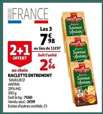 Auchan Raclette entremont offre