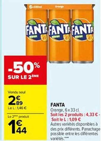 Carrefour Market Fanta orange offre