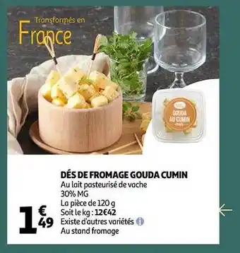 Auchan Dés de fromage gouda cumin offre
