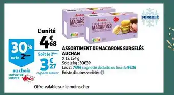 Auchan Assortiment de macarons surgelés auchan offre