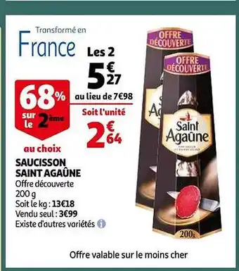 Auchan Saucisson saint agaûne offre