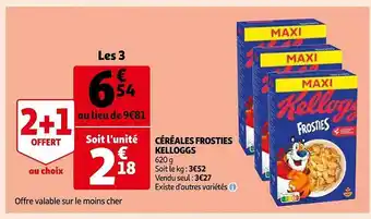Auchan Céréales frosties kelloggs 2+1 offert offre