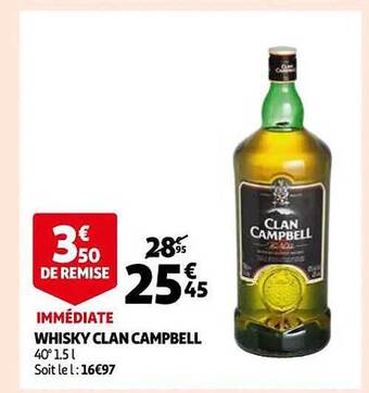 Auchan Whisky clan campbell offre