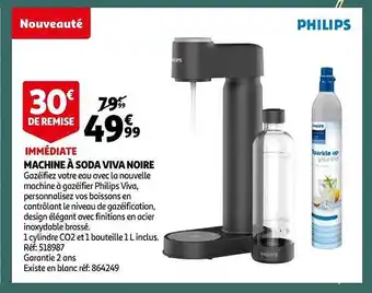 Auchan Machine à soda viva noire philips offre