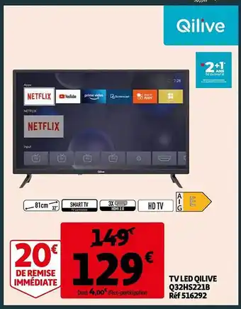 Auchan Tv led qilive q32hs221b offre