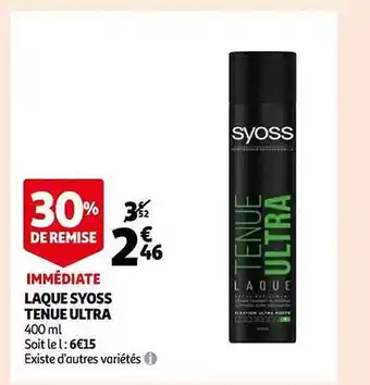 Auchan Laque syoss tenue ultra 30% de remise immédiate offre