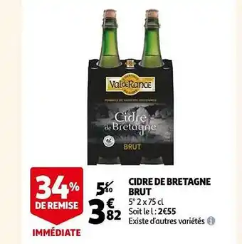 Auchan Cidre de bretagne brut offre