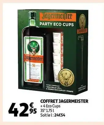 Auchan Coffret jagermeister +4 eco cups offre