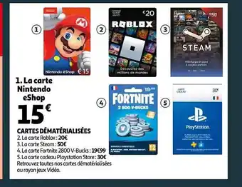 Auchan Cartes dématérialisées offre