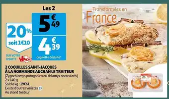 Auchan 2 coquilles saint-jacques à la normande auchan le traiteur offre
