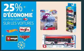Auchan Les voitures hot wheels, maisto, bburago, cars offre