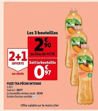 Auchan Fuze tea pêche intense 2+1 offert offre