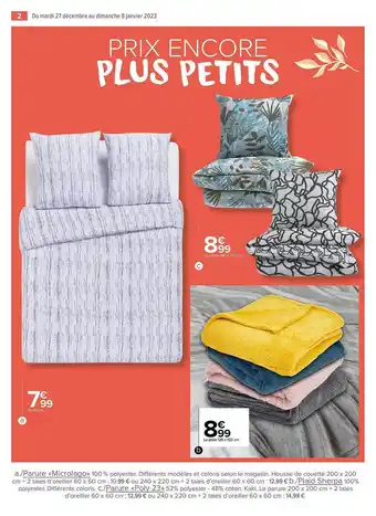 Carrefour Market Parure microlago, plaid sherpa ou parure poly23 offre