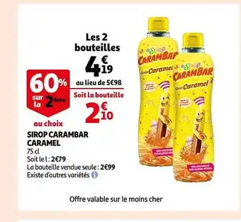 Auchan Sirop carambar caramel 60% sur le 2ème offre