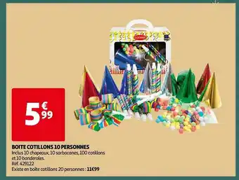 Auchan Boite cotillons 10 personnes offre