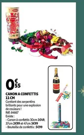 Auchan Canon à confettis 11cm offre