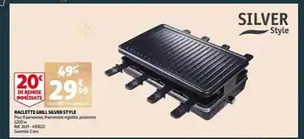 Auchan Raclette grill silver style offre