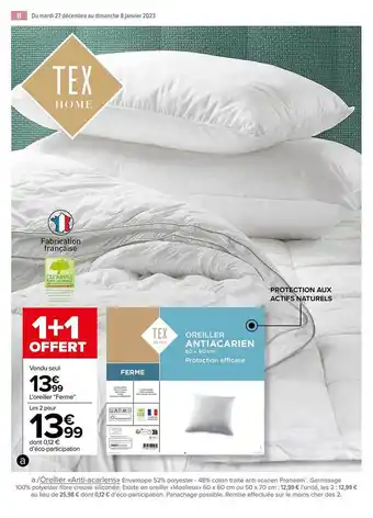 Carrefour Market Oreiller offre