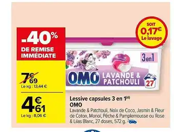 Lessive capsules 3en1 omo