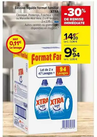 Carrefour Market Lessive liquide format familial xtra offre