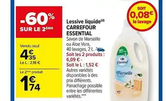 Carrefour Market Lessive liquide carrefour essential offre