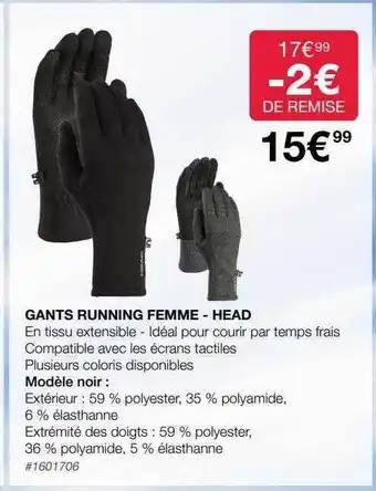 Costco Gants running femme - head offre
