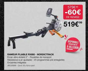 Costco Rameur pliable rx800 - nordictrack offre