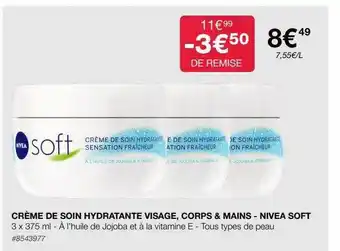 Costco Crème de soin hydratante visage, corps & mains - nivea soft offre
