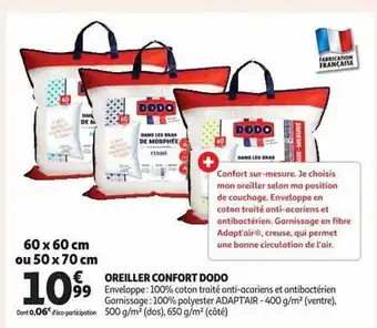 Auchan Oreiller confort dodo offre