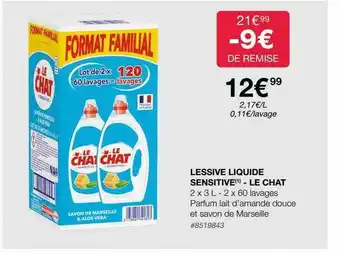 Costco Lessive liquide sensitive - le chat offre