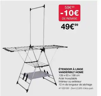 Costco Étendoir à linge vanderbilt home offre