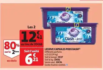 Auchan Lessive capsules pods dash offre