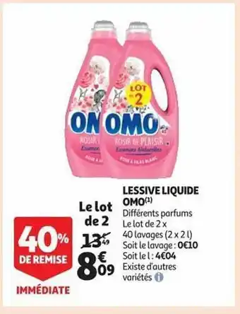 Auchan Lessive liquide omo offre