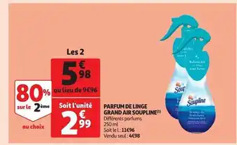 Auchan Parfum de linge grand air soupline offre