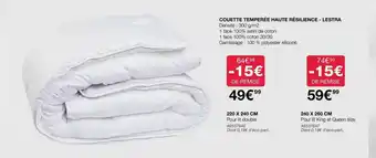 Couette tempérée haute résilience - lestra