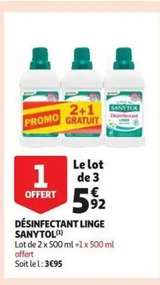Auchan Désinfectant linge sanytol offre