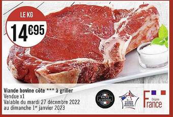Casino Supermarchés Viande bovine côte à griller offre