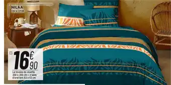 Cora x Carrefour La housse de couette 200 x 200 cm + 2 taies d'oreillers 63 x 63 cm nilaa offre