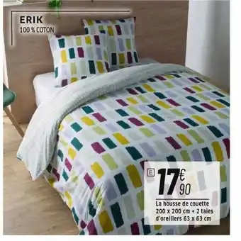Cora x Carrefour La housse de couette 200 x 200 cm + 2 taies d'oreillers 63 x 63 cm erik offre