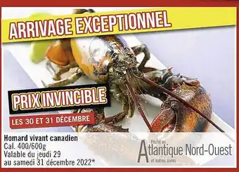 Casino Supermarchés Homard vivant canadien offre