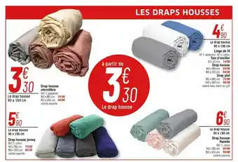 Cora x Carrefour Le drap housse microfibre 90 x 190 cm, le drap housse jersey 90 x 190 cm, le drap housse 90 x 190 cm, le drap housse flanelle offre