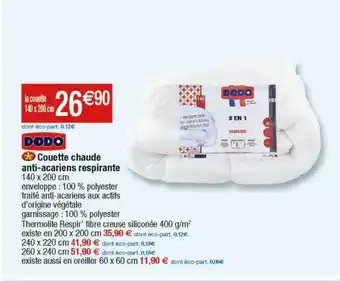Couette chaude anti-acariens respirante dodo