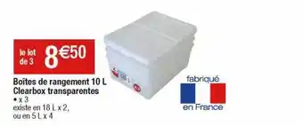 Cora x Carrefour Boîtes de rangement 10l clearbox transparentes offre