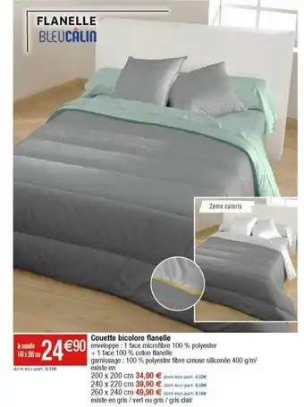 Cora x Carrefour Couette bicolore flanelle offre