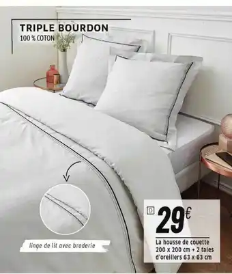 Cora x Carrefour La housse de couette 200 x 200 cm + 2 taies d'oreillers 63 x 63 cm triple bourdon offre