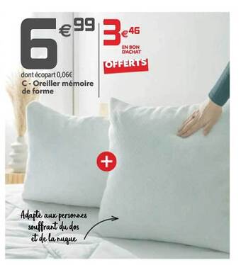 Gifi Oreiller mémoire de forme offre