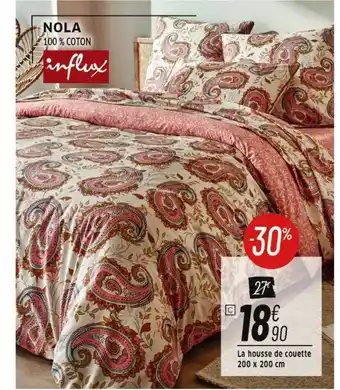 Cora x Carrefour La housse de couette 200 x 200 cm nola influx offre