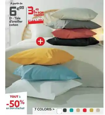 Gifi Taie d'oreiller coton offre