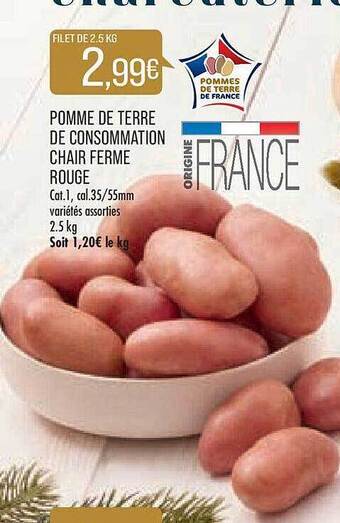 Match Pomme de terre de consommation chair ferme rouge offre