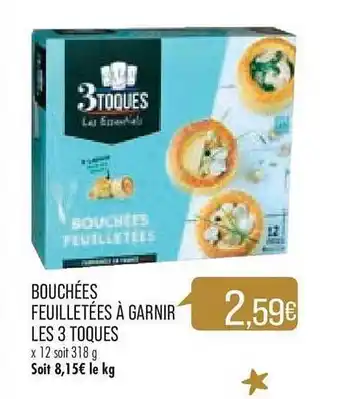 Bouchées feuilletées à garnir les 3 toques
